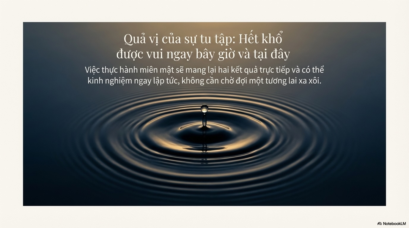 Kết quả Tu tập Hết khổ được Vui ngay bây giờ và tại đây